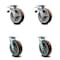 Service Caster 8 Inch Polyurethane Swivel Caster Set with Roller Bearing 2 Total Lock Brake SCC SCC-TTL30S820-PPUR-2-S-2 - alternate 1